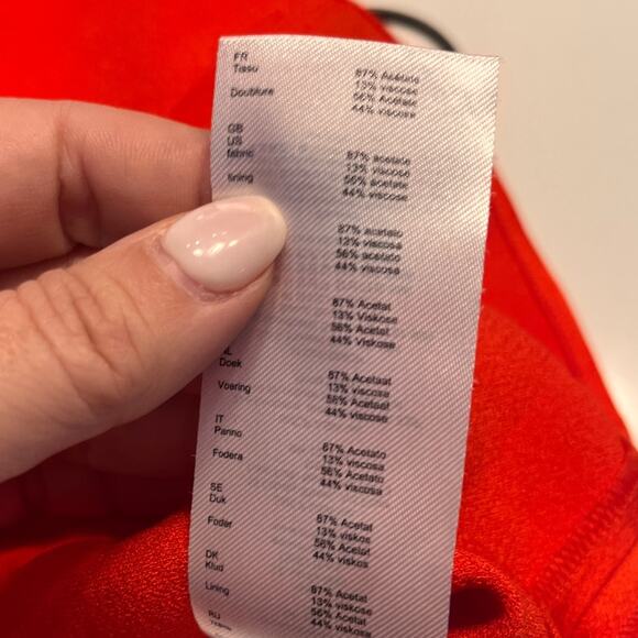 Maje Red Rahon Satin Mini Dress Size Small - Picture 10 of 12